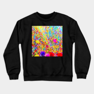 Abstract colors splashes and vibrant inspiring paint mixing and merging Crewneck Sweatshirt